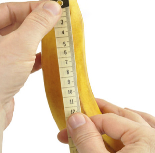 bananas are measured with a centimeter tape