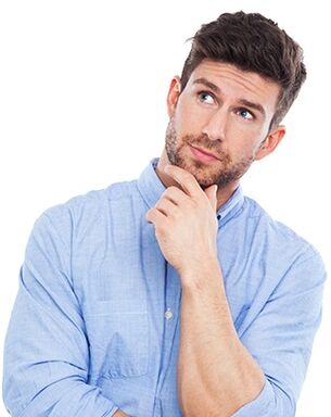 A man is thinking about how to enlarge his penis